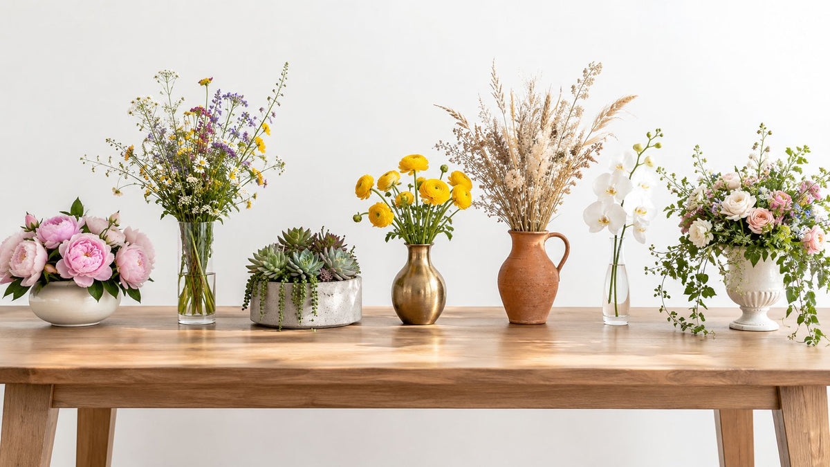7 blomsterdekorationer til bord med stil